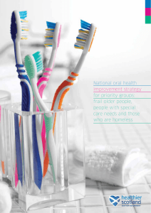 National oral health improvement strategy for priority groups: frail