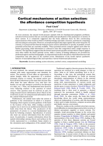 Cortical mechanisms of action selection: the affordance