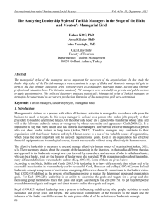 The Analyzing Leadership Styles of Turkish Managers in the Scope