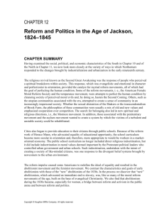 Reform and Politics in the Age of Jackson, 1824–1845