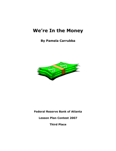 We're In the Money - Lesson Plan - Federal Reserve Bank of Atlanta
