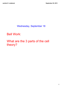 Bell Work: What are the 3 parts of the cell theory?