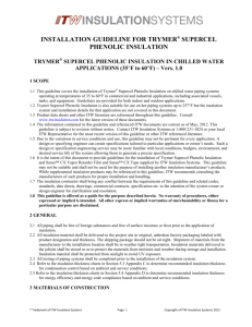 TRYMER Supercel Phenolic Insulation in Chilled Water Applications