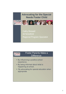 Advocating for the Special Needs Foster Child