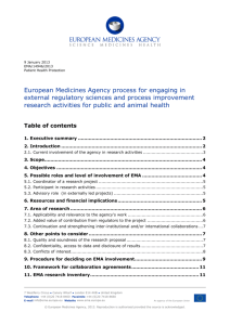 European Medicines Agency process for engaging in external
