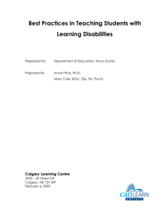 “Best practices” in teaching students with learning disabilities