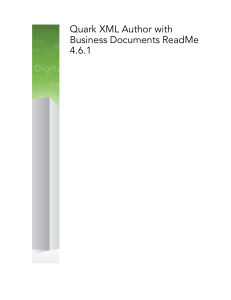 Quark XML Author with Business Documents ReadMe 4.6.1