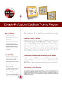 Diversity Professional Certificate Training Program