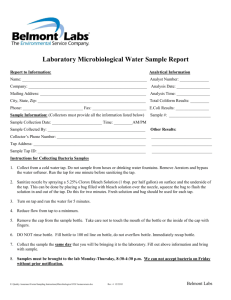 Laboratory Microbiological Water Sample Report