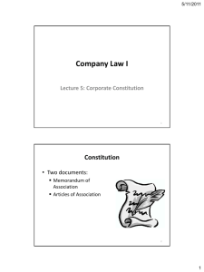 Company Law I
