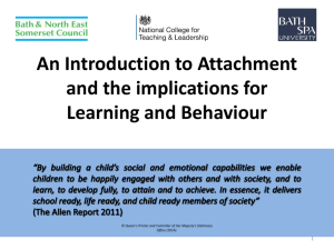 An introduction to attachment and the implications for learning and