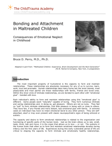 Bonding and Attachment in Maltreated Children