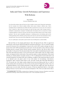 India and China: Growth Performance and