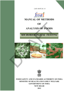 MICROBIOLOGY MANUAL - Food Safety and Standards