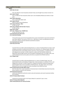 Object Code Title & Description ASSETS 1100 Claim On Cash This