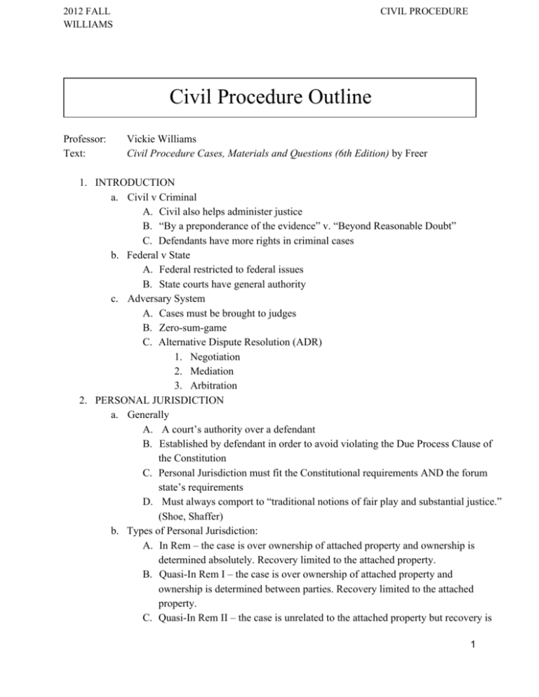 Civil Procedure_Williams_2012 Fall
