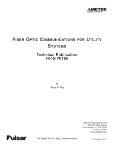 Fiber Optic Communications For Utility Systems