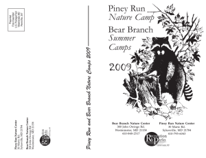 Piney Run Bear Branch Nature Camp Summer Camps