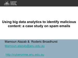 Using big data analytics to identify malicious content: a case study