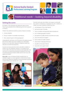 'Additional needs'—looking beyond disability