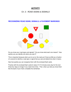 Worksheet--Ch. 3 Road Signs & Signals