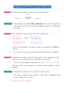 Adding and Subtracting Radicals 3√