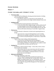 1 Dang Words Week 7 Core Vocabulary (Direct Hits) • Tenacious