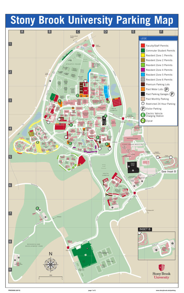 Stony Brook Parking Map Stony Brook University Parking Map