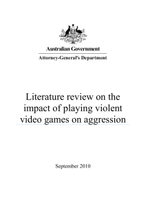Literature review on the impact of playing violent video games on
