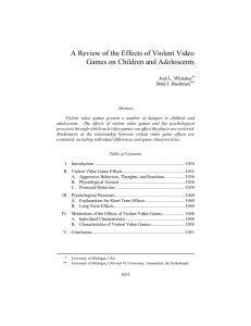 A Review of the Effects of Violent Video Games on Children and