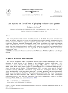 An update on the effects of playing violent video games