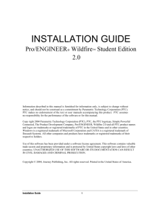 Installation Guide to Pro/ENGINEER Wildfire 2.0