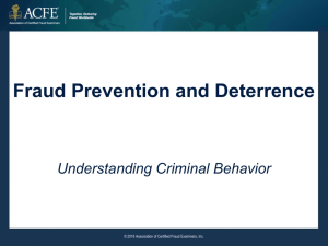 Understanding Criminal Behavior - Association of Certified Fraud