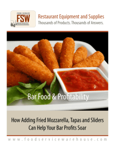 Bar Food & Pro tability