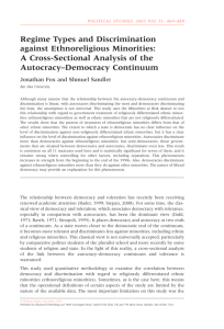 Regime Types and Discrimination against Ethnoreligious Minorities