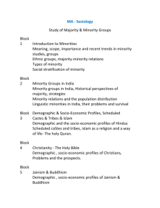 MA - Sociology Study of Majority & Minority Groups Block 1
