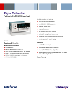 Tektronix DMM4020 Digital Multimeters Datasheet