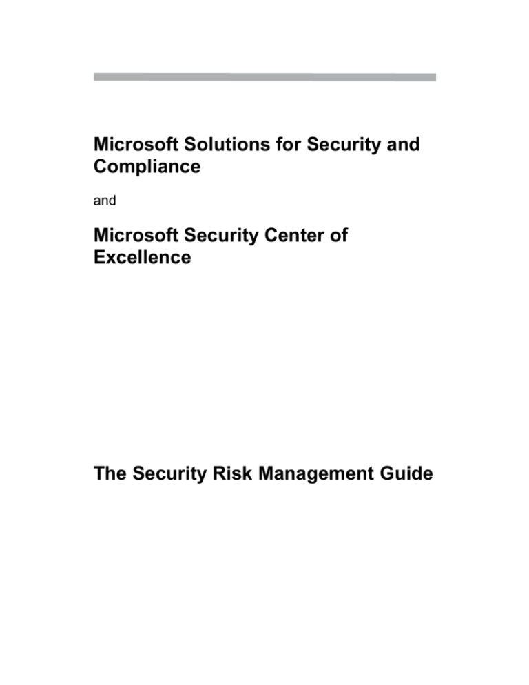 The Security Risk Management Guide