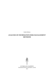 ANALYSIS OF INFORMATION RISK MANAGEMENT METHODS