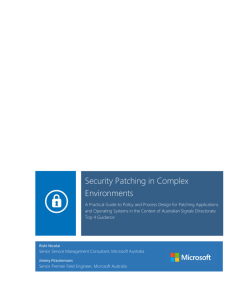 Security Patching in Complex Environments
