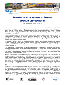 wal-mart de mxico - Investor Relations Solutions