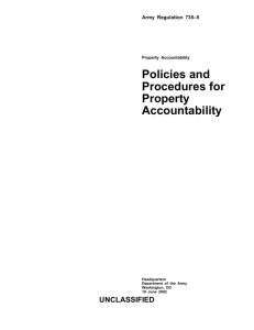 Policies and Procedures for Property Accountability