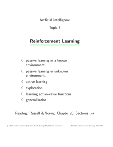 Reinforcement Learning