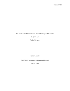 The Effects of CAS Calculators on Student Learning in AP Calculus