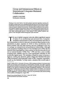 Group and Interpersonal Effects in International Computer