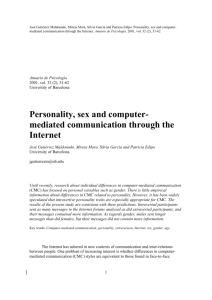 Personality, sex and computer- mediated communication through