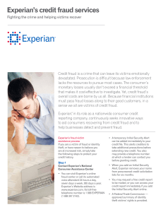 Experian's credit fraud services