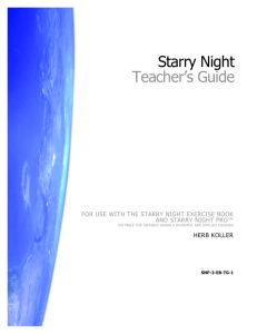 Starry Night Teacher's Guide - Department of Physics and Astronomy