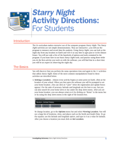 Starry Night Activity Directions: For Students