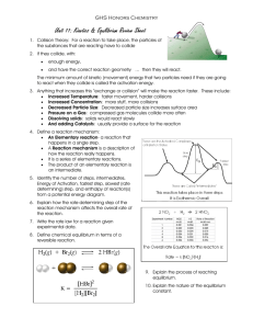 Unit 11: Kinetics & Equilibrium Review Sheet